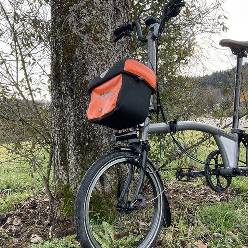 Lenkertaschen Adapter Brompton Ortlieb – Praxisfoto montiert